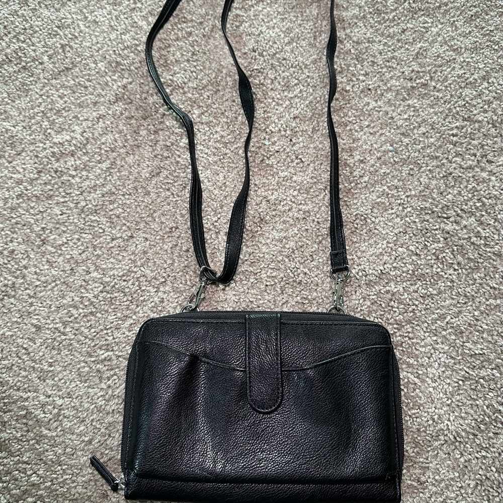 Elegant Black Leather Crossbody Bag